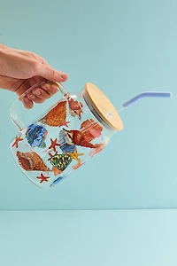 Buy Seashell Coast Glass Mason Jar Online at Earthbound Trading