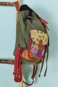 Buy Assorted Olive Kantha Backpack Online at Earthbound Trading