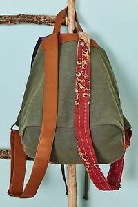 Buy Assorted Olive Kantha Backpack Online at Earthbound Trading