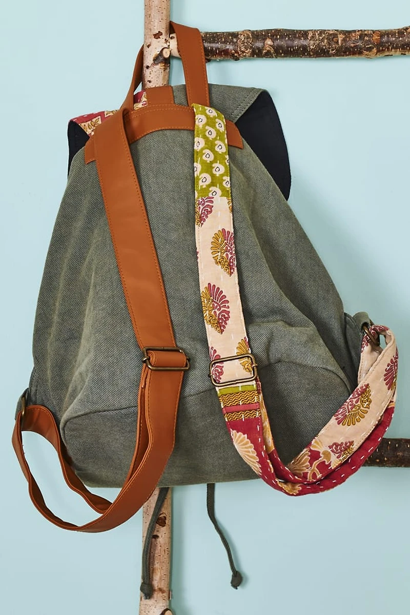 Buy Assorted Olive Kantha Backpack Online at Earthbound Trading