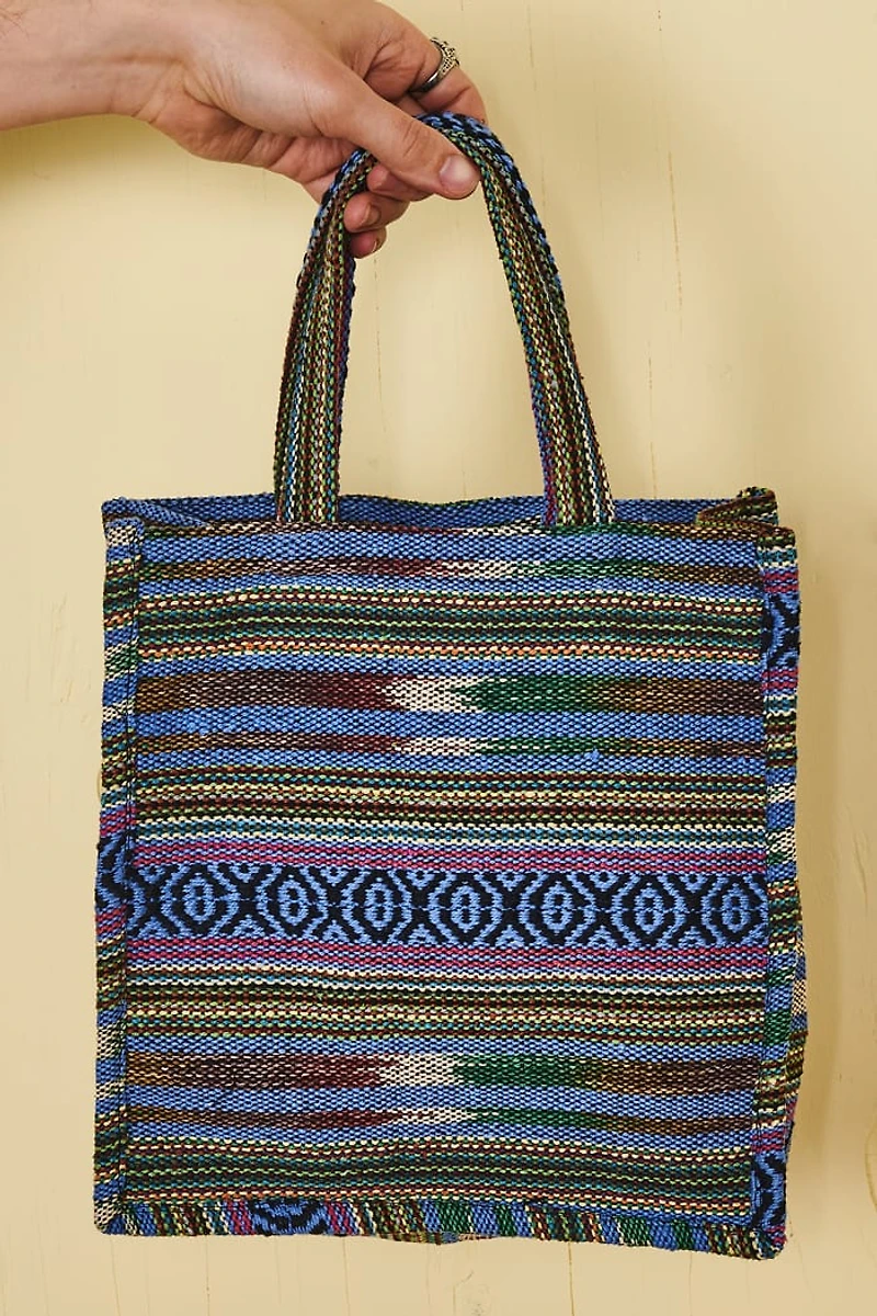 Buy Blue Jacquard Mini Tote Bag Online at Earthbound Trading