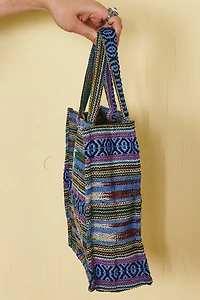 Buy Blue Jacquard Mini Tote Bag Online at Earthbound Trading