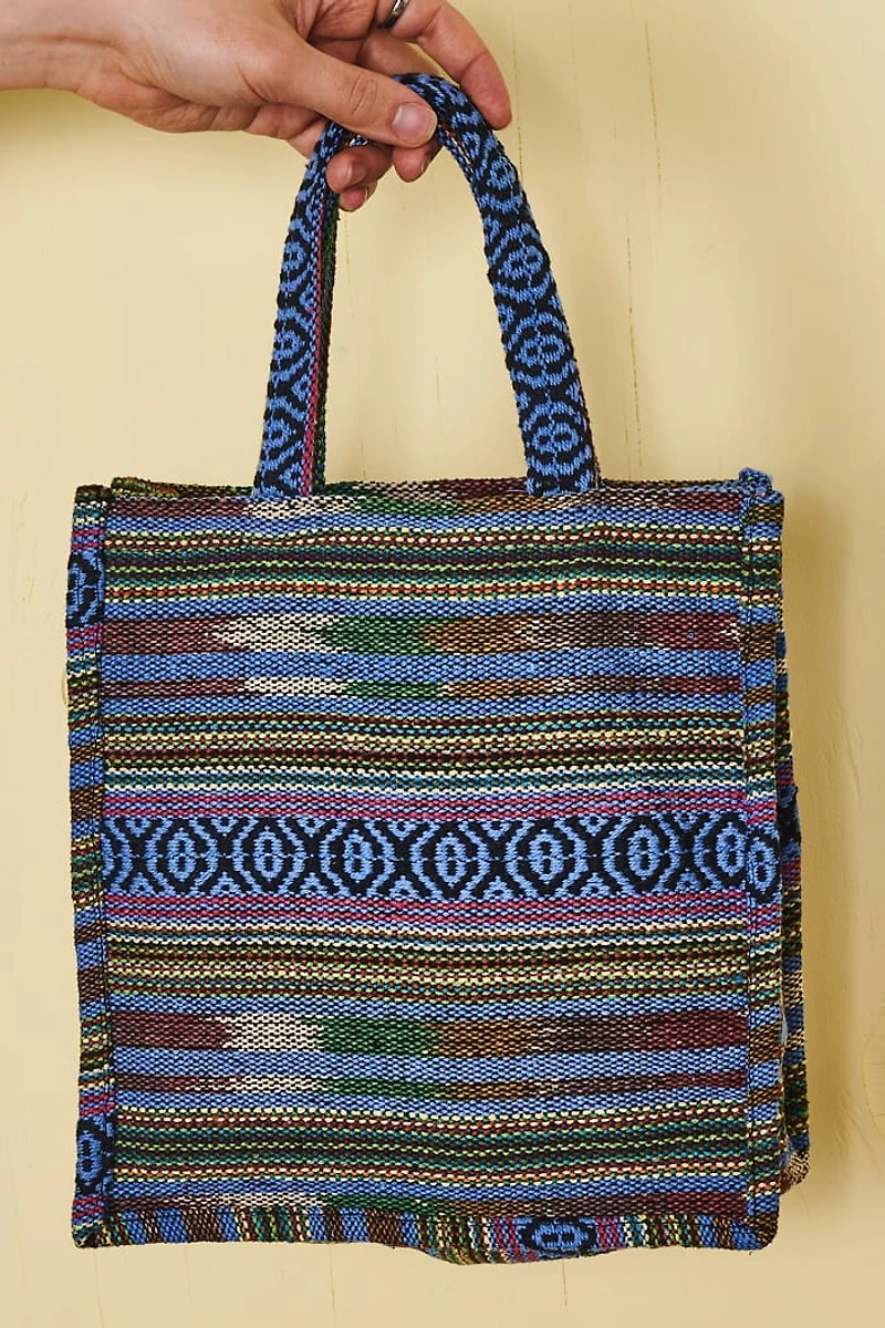 Buy Blue Jacquard Mini Tote Bag Online at Earthbound Trading