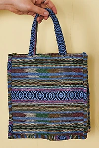 Buy Blue Jacquard Mini Tote Bag Online at Earthbound Trading