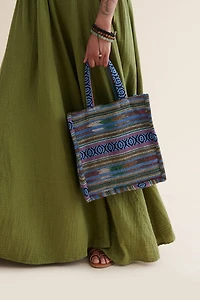 Buy Blue Jacquard Mini Tote Bag Online at Earthbound Trading