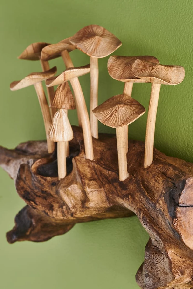 Buy Wood Mushroom Log Wall Hanging Online at Earthbound Trading