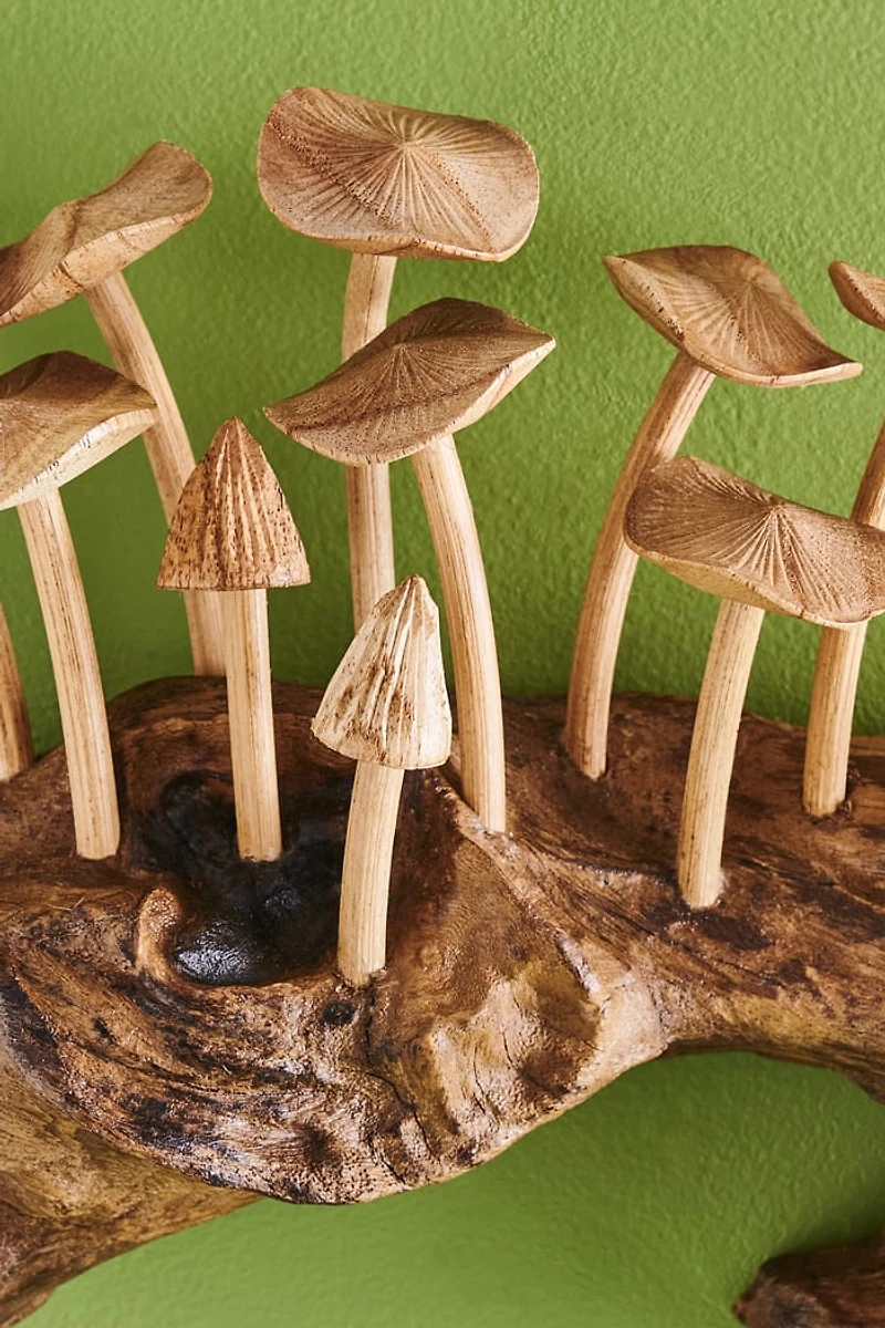 Buy Wood Mushroom Log Wall Hanging Online at Earthbound Trading