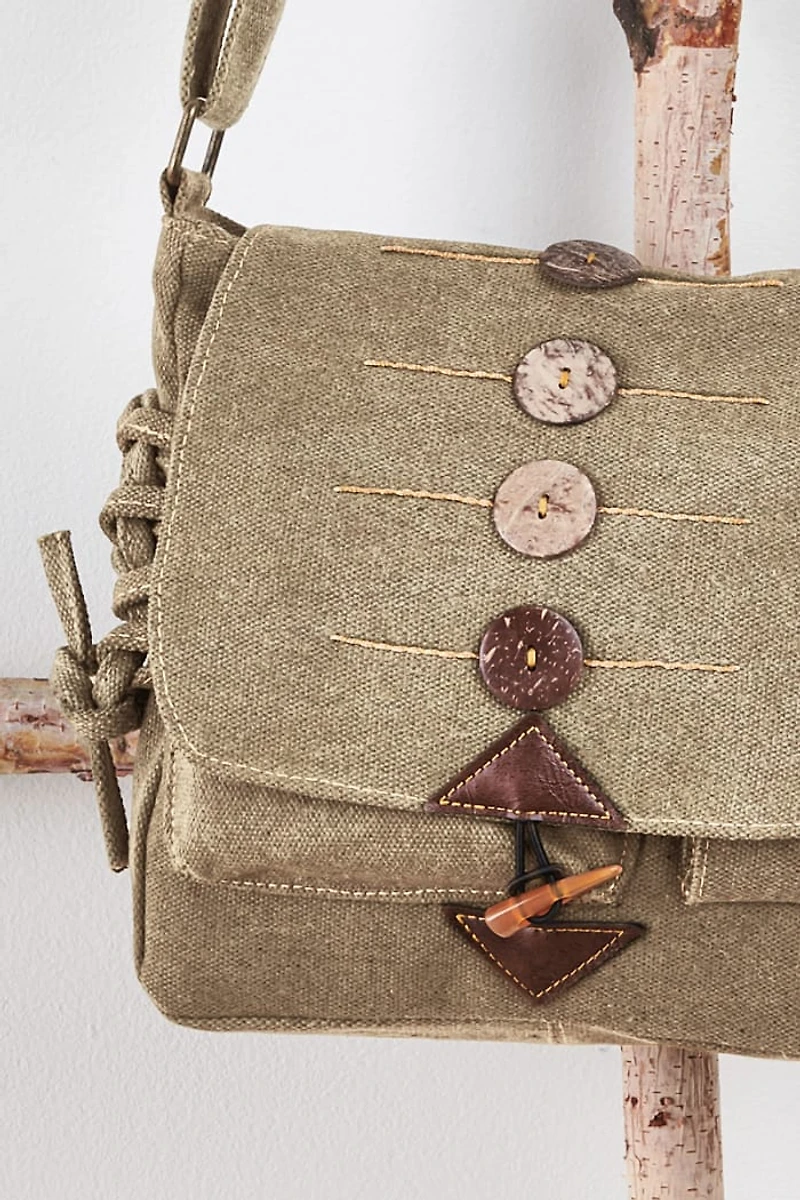 Buy Green Bag with Button and Toggle  Online at Earthbound Trading