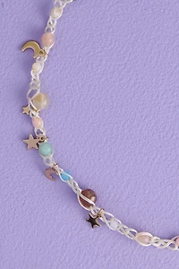 Multi-Stone Celestial Braided Necklace - Boho Hippie Jewelry