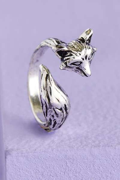 Silver Wrapped Fox Ring