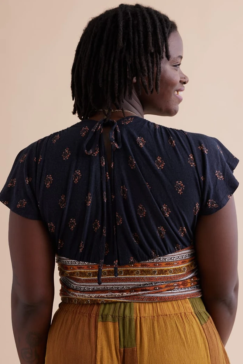 Buy Terra Bloom V-Neck Cap Sleeve Shirt Online at Earthbound Trading