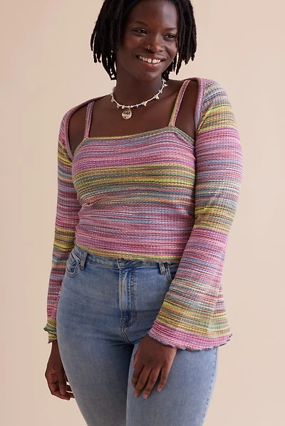 Micro Striped Tank and Shrug Set