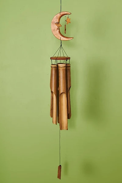 Starry Moon Bamboo Wooden Windchime