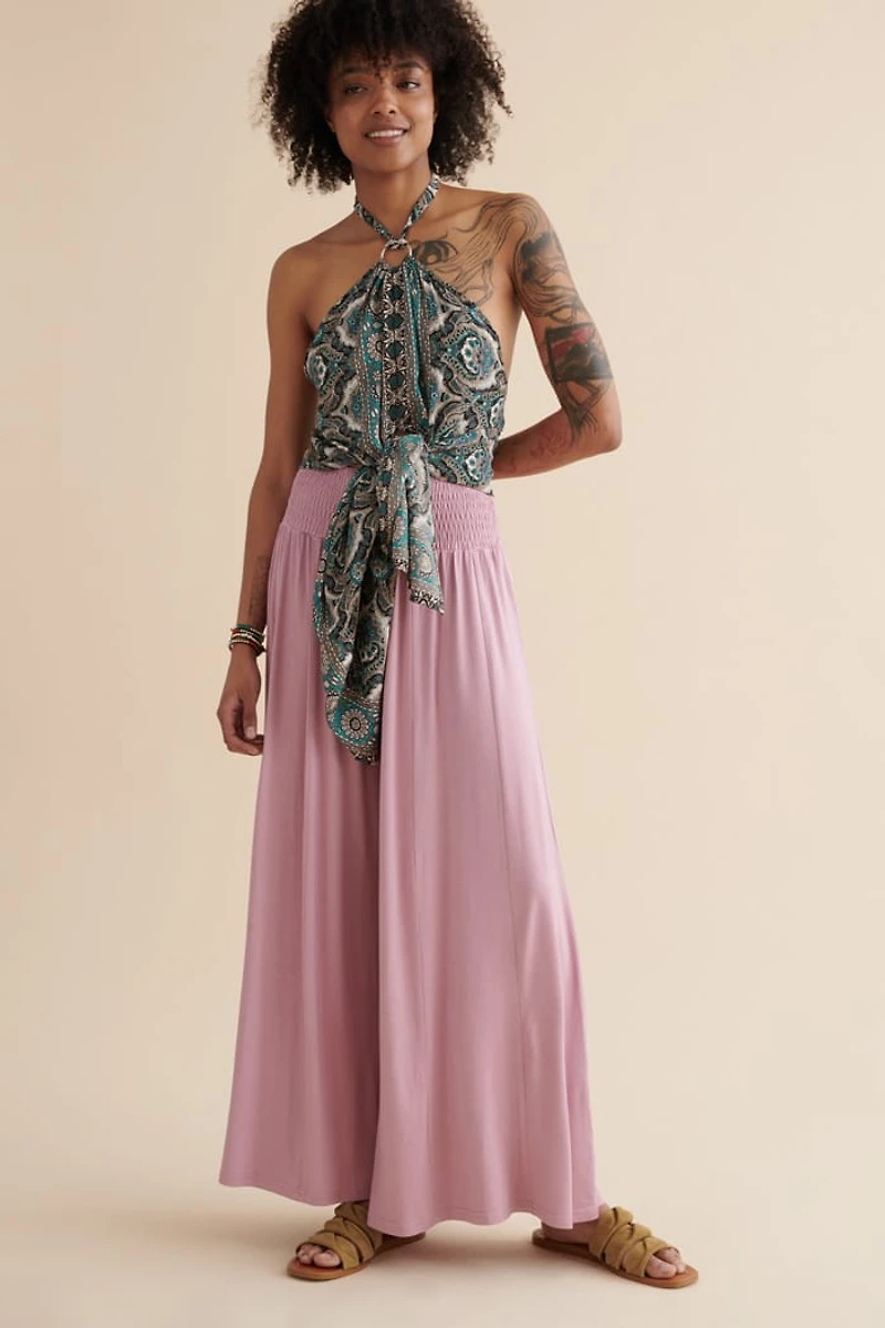 Shop boho Wide Leg Pants - Dusty Mauve Barcelona Style Now