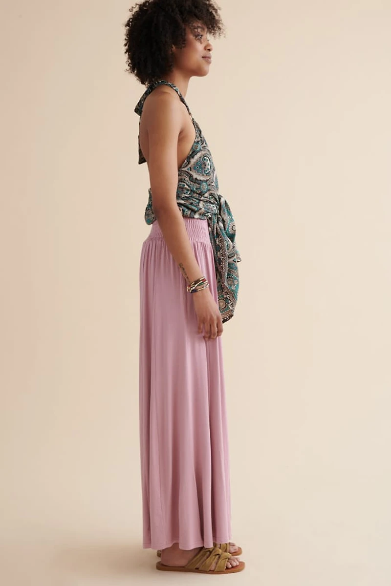Shop boho Wide Leg Pants - Dusty Mauve Barcelona Style Now