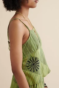 Buy Green Stamp Patchwork  Tie Tank Online at Earthbound Trading