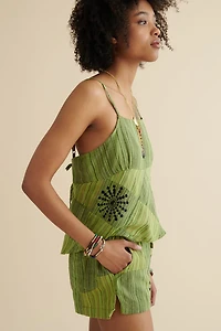 Buy Green Stamp Patchwork Shorts Online at Earthbound Trading