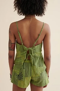 Buy Green Stamp Patchwork Shorts Online at Earthbound Trading