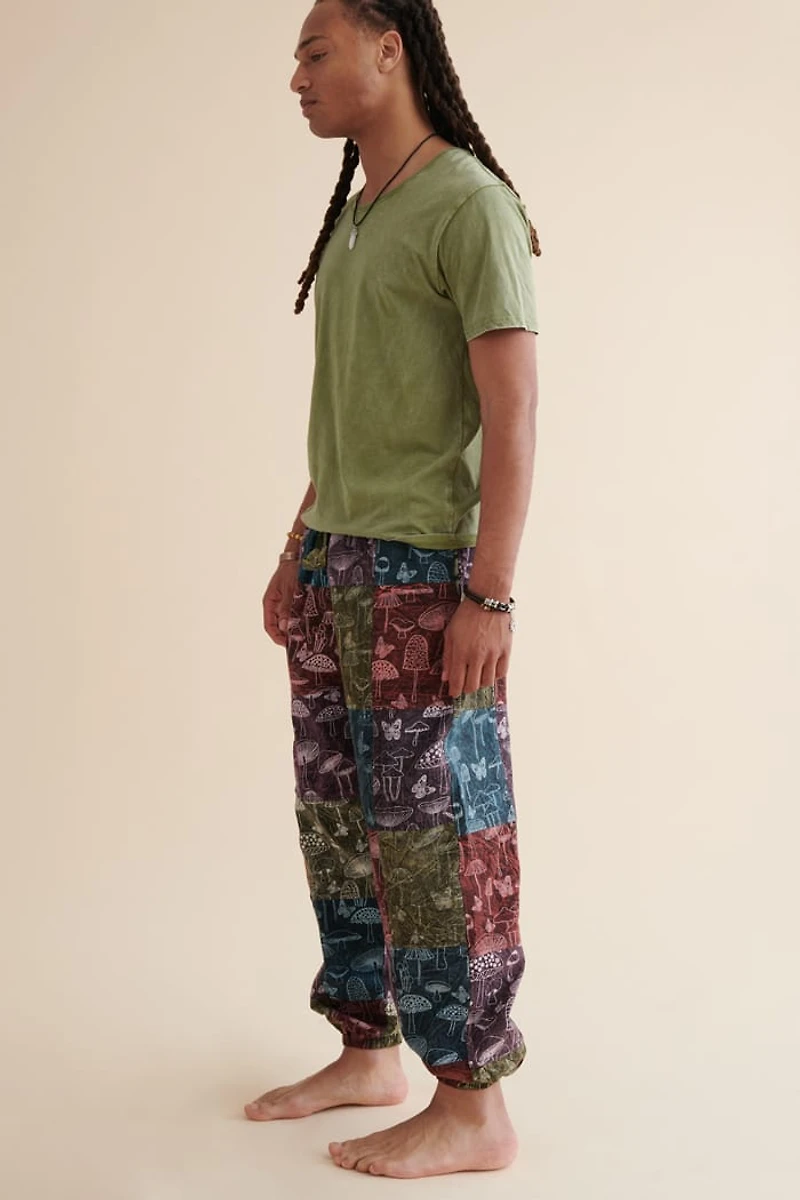 Buy Mushroom Patchwork Jogger Pants Online at Earthbound Trading