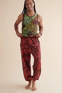 Red Mandala Joggers - Bohemian Comfort Meets Style