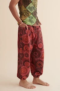 Red Mandala Joggers - Bohemian Comfort Meets Style