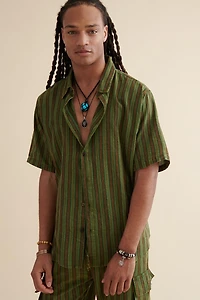 Buy Green Striped Camp Shirt Online at Earthbound Trading
