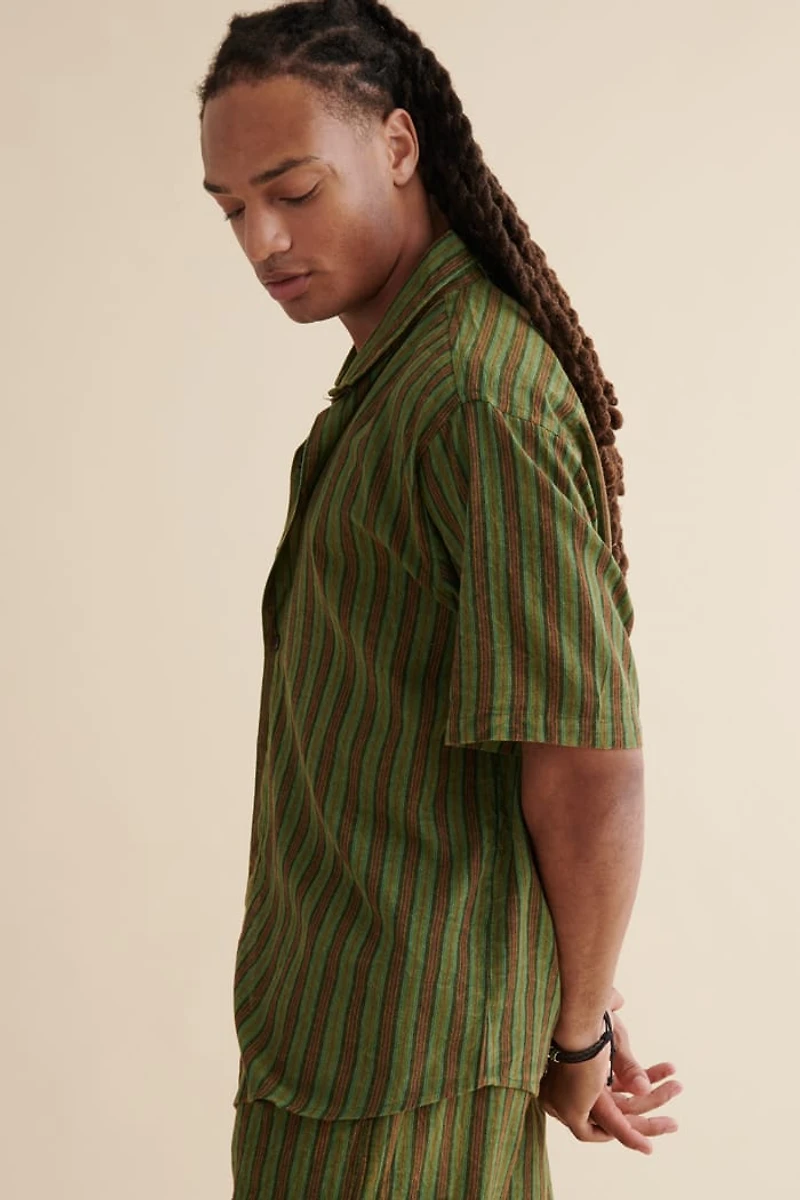 Buy Green Striped Camp Shirt Online at Earthbound Trading