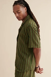 Buy Green Striped Camp Shirt Online at Earthbound Trading