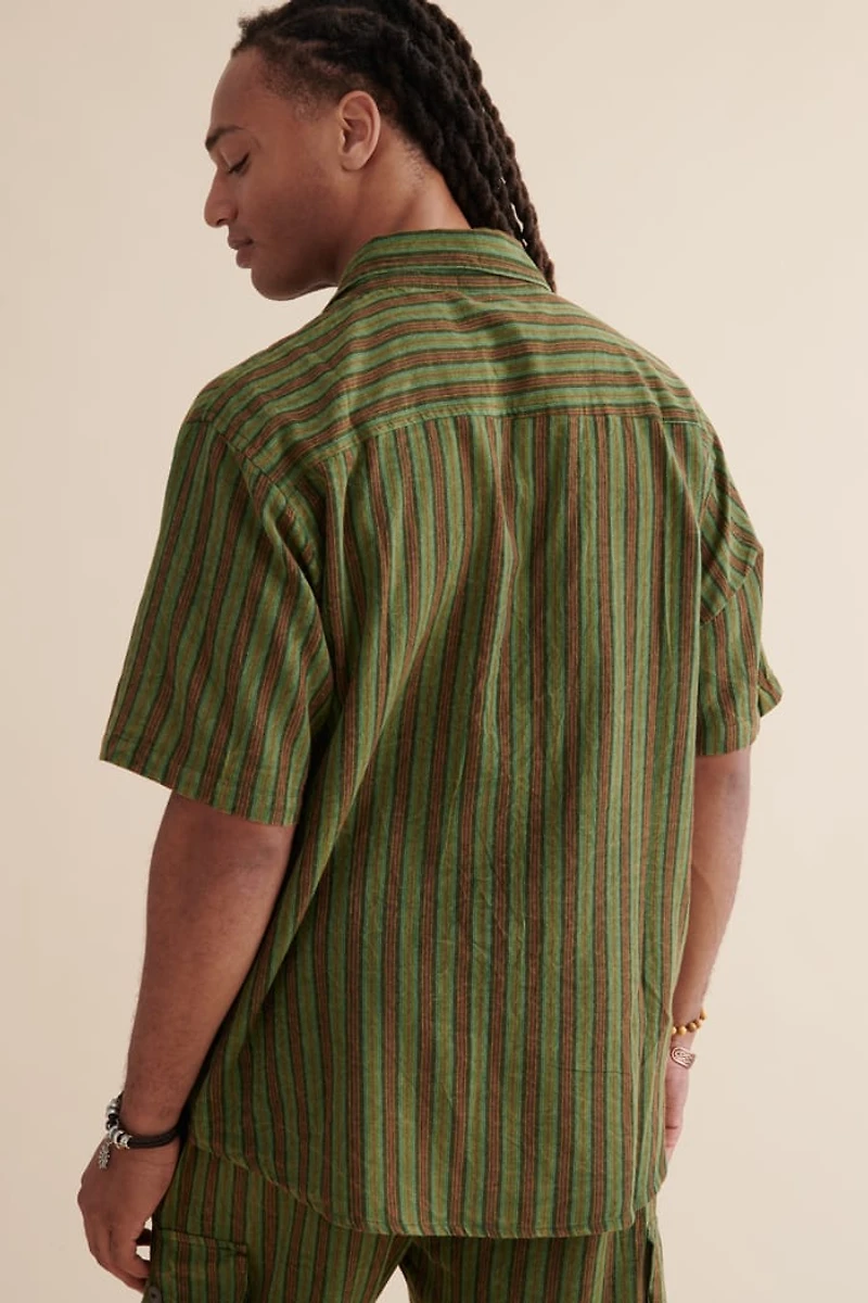 Buy Green Striped Camp Shirt Online at Earthbound Trading