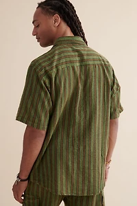 Buy Green Striped Camp Shirt Online at Earthbound Trading