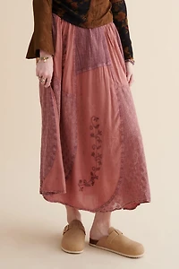 Buy Plum Lace Panel Overdyed Maxi Skirt Online at Earthbound Trading