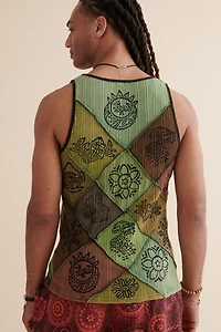 Buy Green Mushroom Stamp Patchwork Tank Online at Earthbound Trading