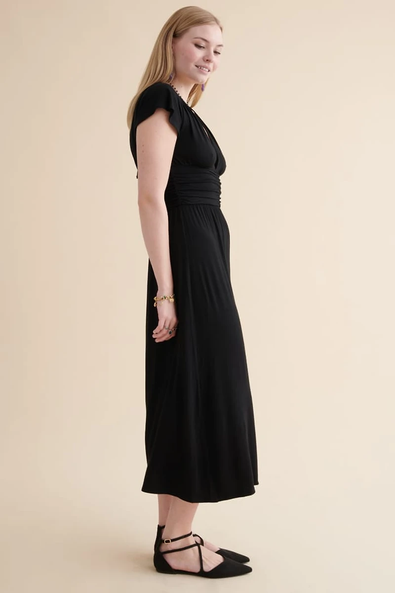 Buy Black Cap Sleeve Maxi Dress Online at Earthbound Trading