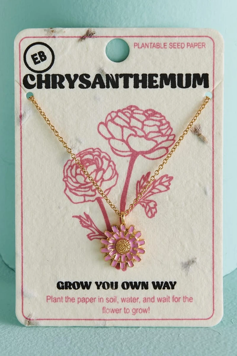 Bloom with Style - Shop Chrysanthemum Seed Paper Necklace