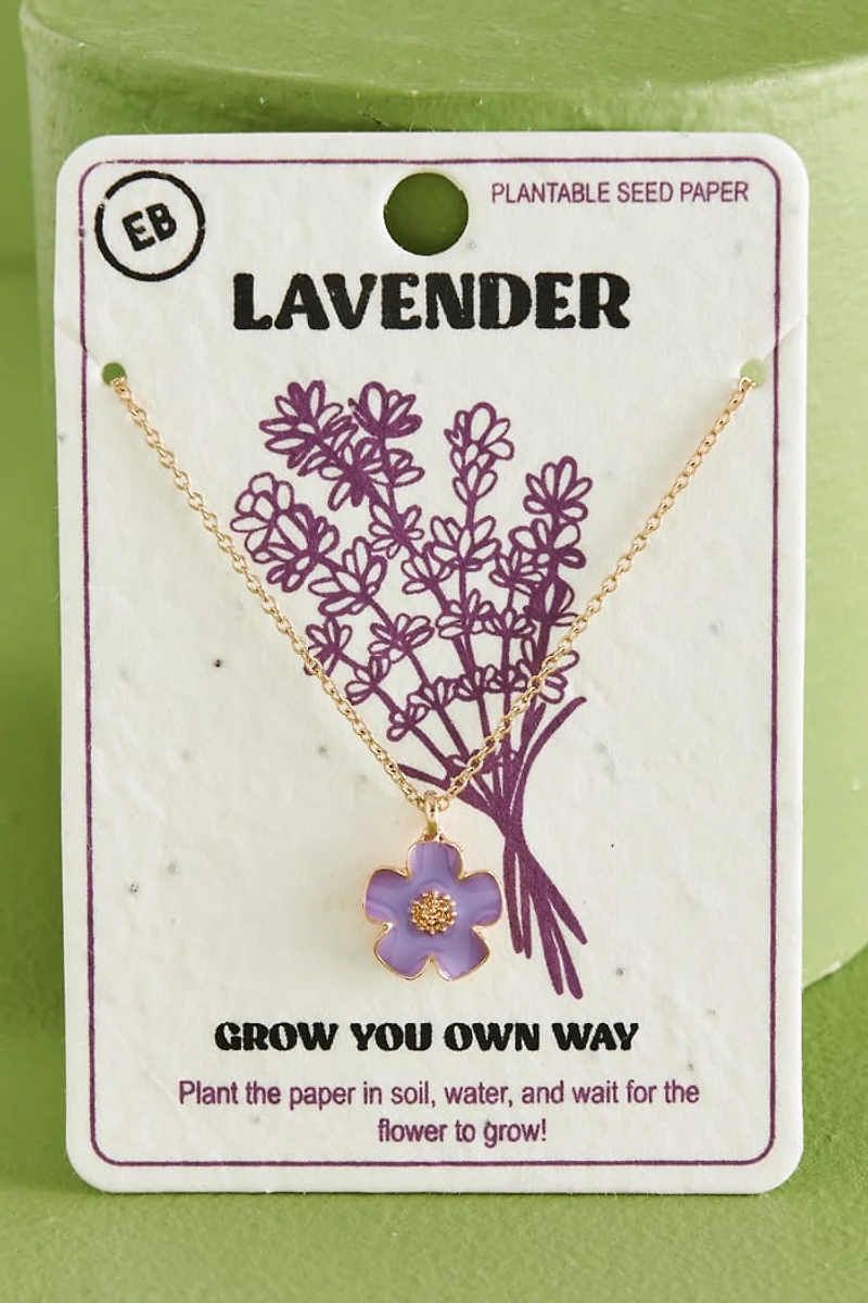 Buy Lavender Plantable Seed Paper Necklace Set Online at Earthbound Trading