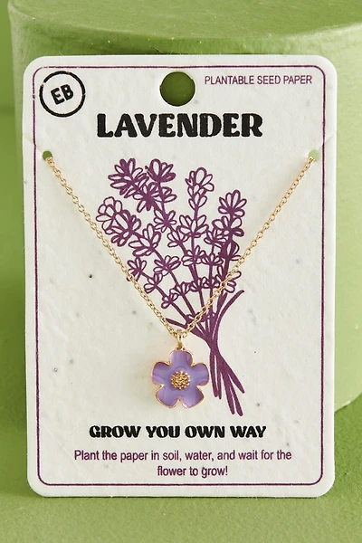 Lavender Plantable Seed Paper Necklace Set