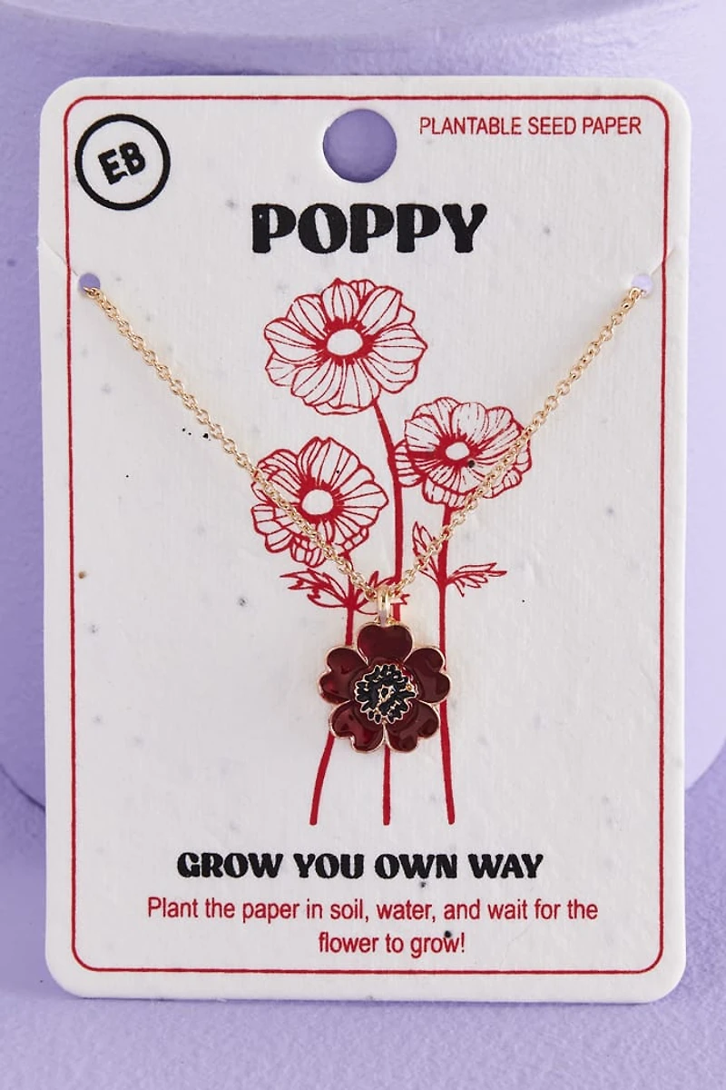 Buy Poppy Plantable Seed Paper Necklace Set Online at Earthbound Trading
