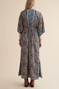 Buy Blue Sari O-Ring Maxi Dress Online at Earthbound Trading