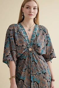 Buy Blue Sari O-Ring Maxi Dress Online at Earthbound Trading