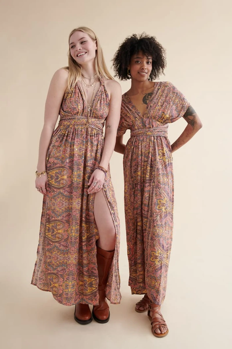 Shop Pink Wrap Top Maxi Dress for Women - boho Summer Style