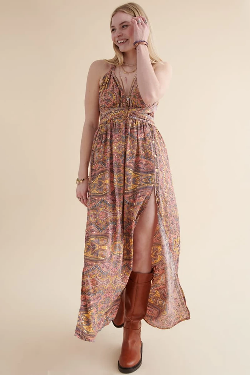 Shop Pink Wrap Top Maxi Dress for Women - boho Summer Style