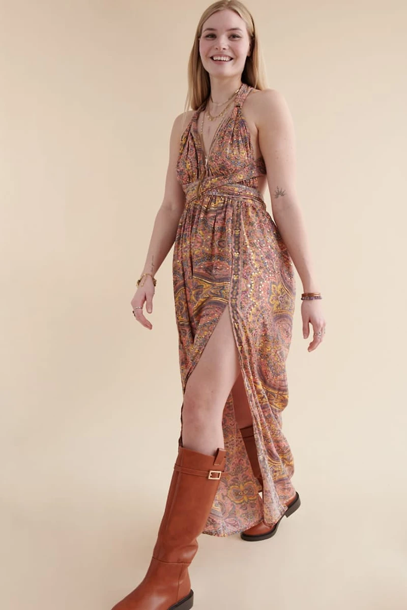 Shop Pink Wrap Top Maxi Dress for Women - boho Summer Style