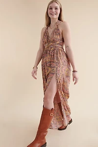 Shop Pink Wrap Top Maxi Dress for Women - boho Summer Style
