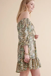 Buy Mint Sari Off Shoulder Peasant Dress Online at Earthbound Trading