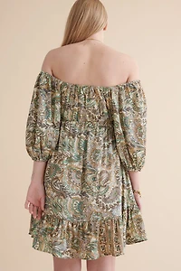 Buy Mint Sari Off Shoulder Peasant Dress Online at Earthbound Trading