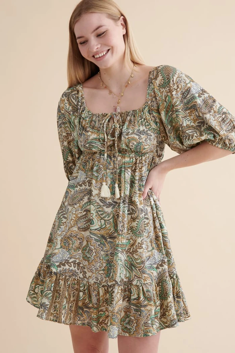 Buy Mint Sari Off Shoulder Peasant Dress Online at Earthbound Trading