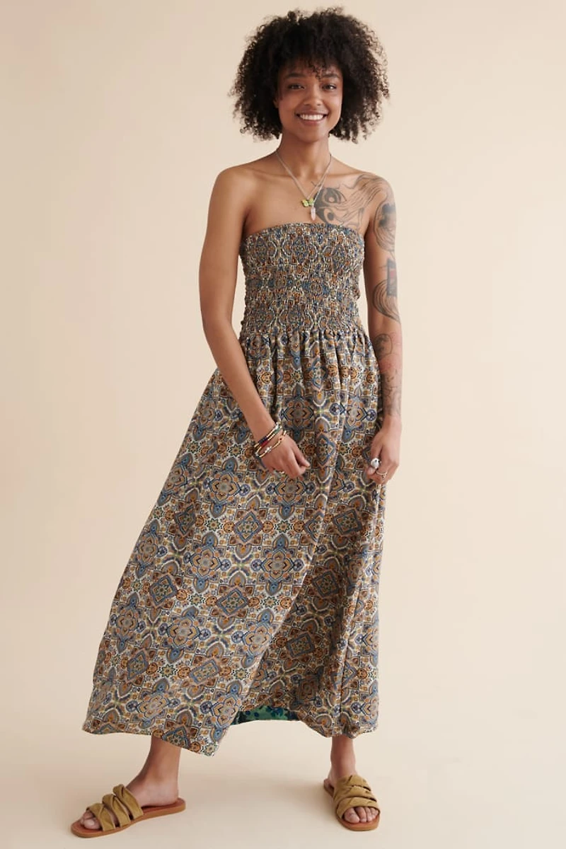 Buy Reversible Sari Tube Maxi Dress Online at Earthbound Trading