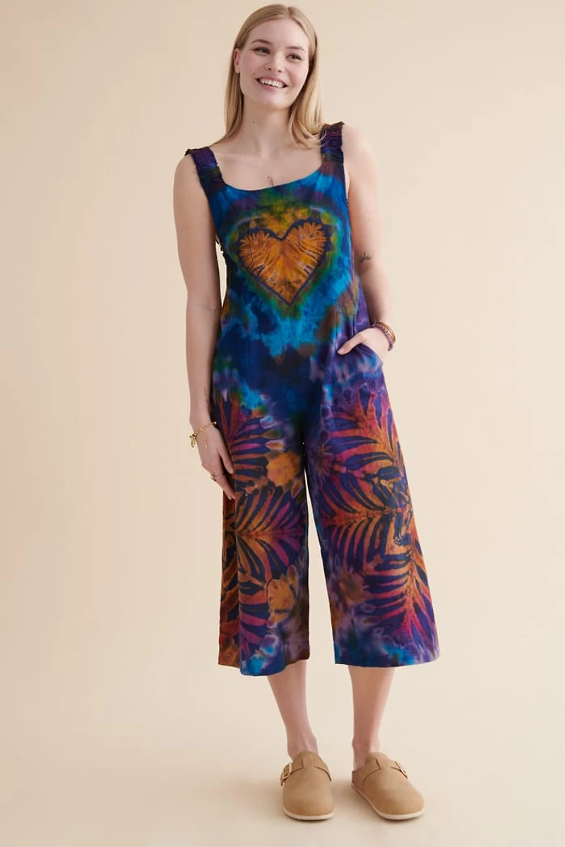 Buy Rainbow Heart Artisan Tie Dye Overalls Online at Earthbound Trading