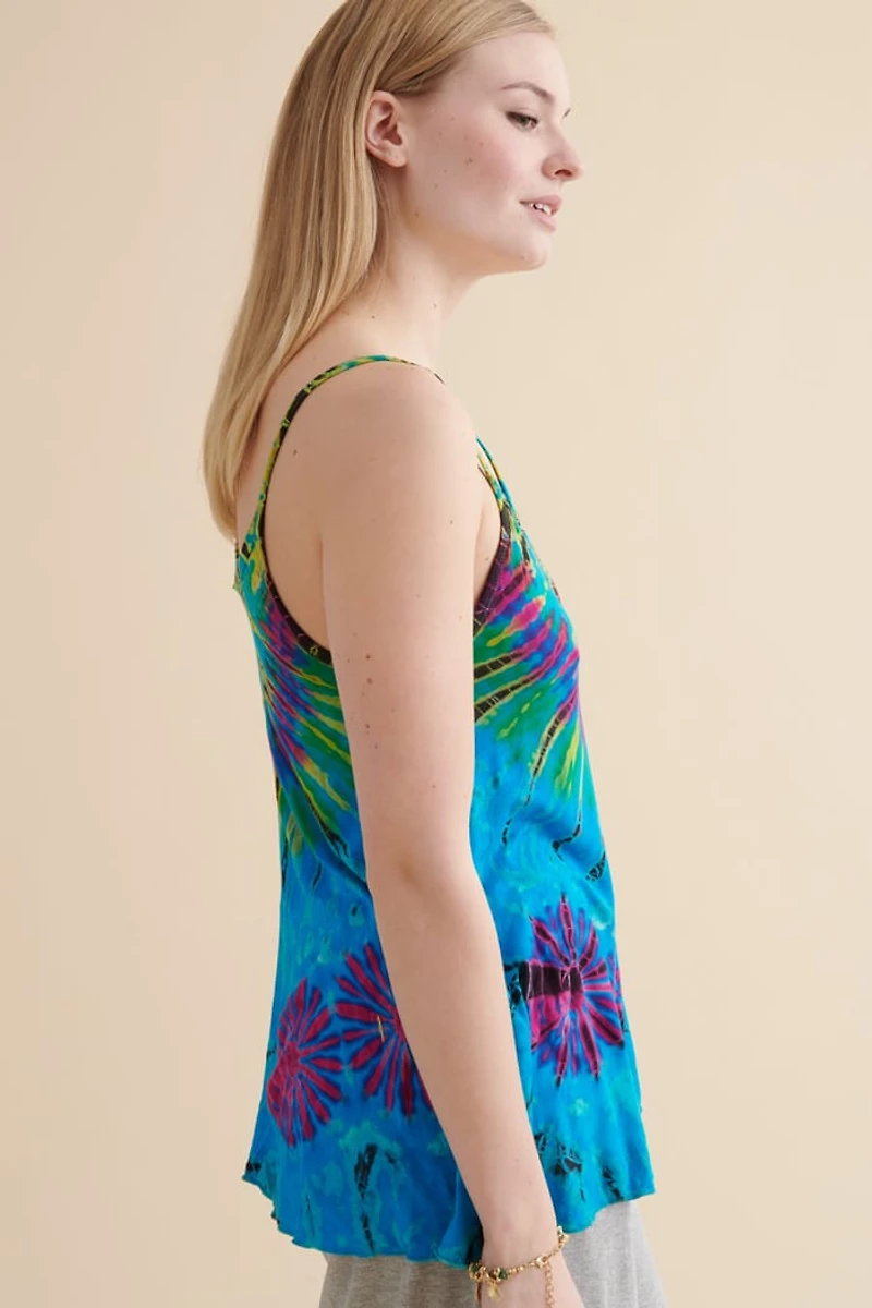 Buy Blue Artisan Tie Dye Spaghetti Tank Online at Earthbound Trading