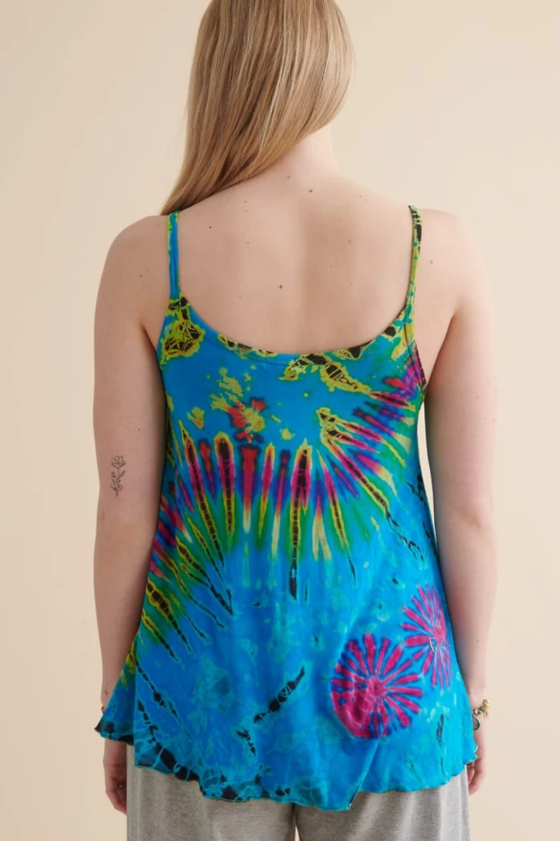 Buy Blue Artisan Tie Dye Spaghetti Tank Online at Earthbound Trading